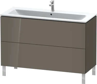 Produktbild von Waschtischunterbau L-CUBE 1220x481x704mm flannel grey hochglanz flannel grey hochglanz