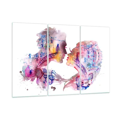 Produktbild von Bilder auf glas - Paar Liebe Frau urban - 165x110cm - Glasbilder - Wandbilder - Kunstdruck - zum Aufhängen bereit - Wanddekoration aus Glas - Glas Bilder - Wandbild auf Glas - GCE165x110-3132