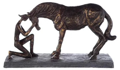 Produktbild von Skulptur „Comprehension“ in Bronzeoptik, Deko Figur für Wohnzimmer und Büro, H. 19 cm x B. 32 cm