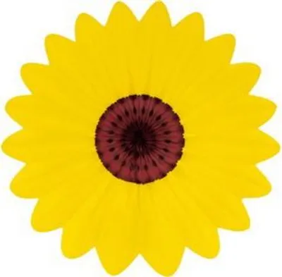Produktbild von Dekofächer Sonnenblume 60cm, schwer entflammbar