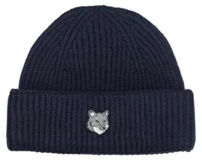 Productafbeelding van MAISON KITSUNÉ wollen muts voor heren, blauw