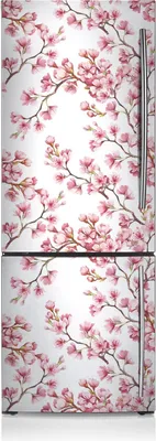 Produktbild von Kühlschrankmagne Kühlschrank Aufkleber Magnetfolie Dekoration 60x205 cm - Pinke Blumen