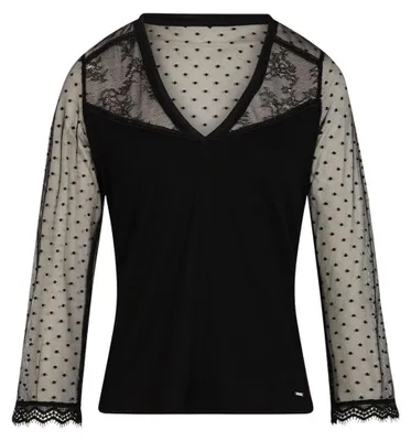 Productafbeelding van Morgan T-shirts met 3/4 mouwen, zwart, maat M