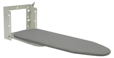 Immagine prodotto di Asse da stiro da parete - Pieghevole - Regolabile in altezza - Superficie di stiro 91 x 30 cm - Salvaspazio - Struttura in acciaio, rivestimento in cotone - Grigio
