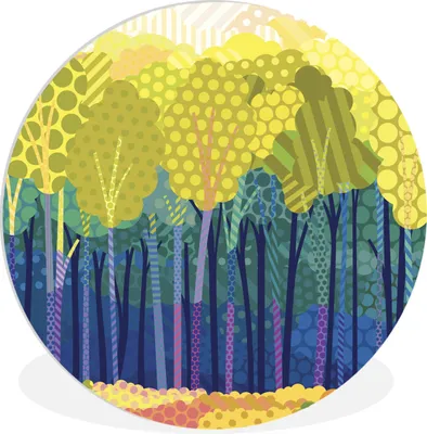 Produktbild von MuchoWow® - Wand-Kreis - Wohnzimmer - Bild - Runde - Wanddeko - Dibond - Kunstdrucke