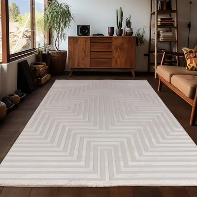 Zdjęcie produktu dla Ayyildiz | Dywan 3D Sahara - 120 cm x 170 cm - Beżowy - Nowoczesny - Miękki i Przytulny
