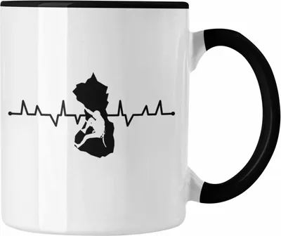 Produktbild von Trendation - Klettern Bergsteigen Geschenk Tasse Boulder Geschenkidee Berge Herzschlag (Schwarz)