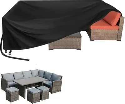 Obrázek produktu pro Ochranná plachta na zahradní nábytek z tkaniny 420D Oxford, 250 x 90 cm - nepromokavá plachta s provazem a sponou, odolná proti UV záření