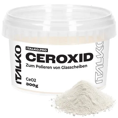 Produktbild von ITALKO Ceroxid 300g – Hochwertiges Poliermittel zur schnellen Entfernung feiner Kratzer und Verfärbungen auf Glas und Scheiben