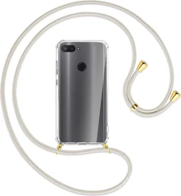 Produktbild von Handykette Backcover-Schutzhülle mit Band (Metall goldfarben) für Xiaomi Mi 8 Lite - broken white