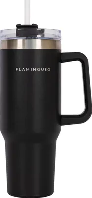 Produktbild von Thermobecher mit Strohhalm Edelstahl 1,18 Liter Schwarz