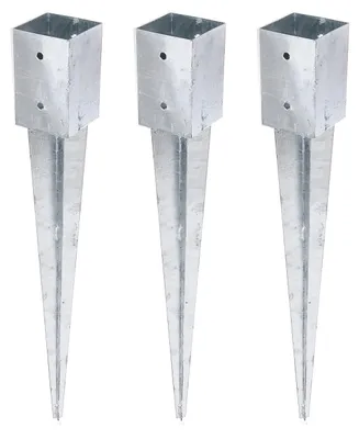 Produktbild von Alberts 3 x Einschlag-Bodenhülse für Rund- oder Vierkantholzpfosten feuerverzinkt 91 x 91 mm Gesamtlänge 750 mm