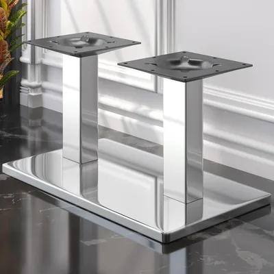 Produktbild von MADRID | Bistro Lounge Doppel Tischgestell | Edelstahl | Höhe: 36 cm | Säule: 6 x 6 cm | Fuß: 40 x 70 cm | Tischgestell Edelstahl, Gastro Tischgestell
