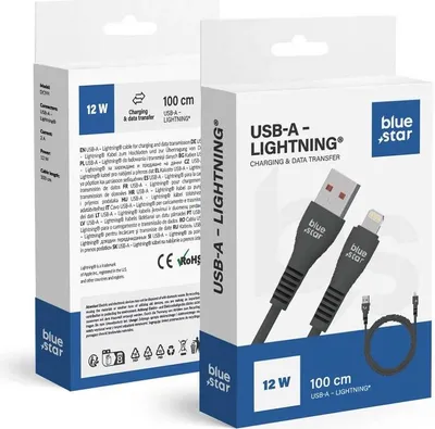 Produktbild von BLUE STAR cable USB A to Lightning 2A 12W DC99I 1 m black