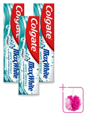 Image de 3 tubes de dentifrice blanchissant Colgate Max White - 100 ml - Pack économique - 3 pièces