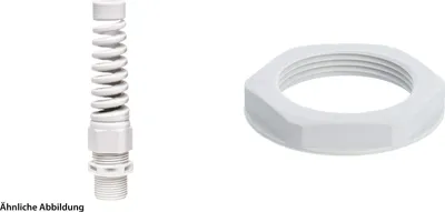 Produktbild von WISKA Verschraubung mit Biegeschutz und Gegenmutter M32x1,5 lang Polyamid (PA) Gewindelänge 15,0mm - 1 Stück