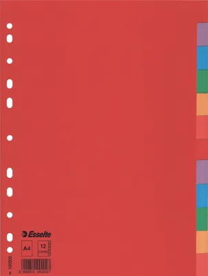 Produktbild von Esselte - Tabs Esselte Economy A4 12dlg Karton 11r ASS | 1 Set | 10 Stück
