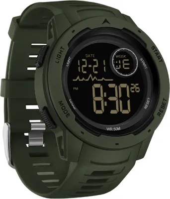 Produktbild von Herren Digital Militär Sportuhr 50M Wasserdicht Digitale Armbanduhr mit Wecker Datum Digitaluhr LED Stoppuhr 12/24H Tactical für Männer Jungen Outdoor