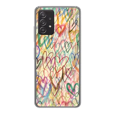 Produktbild von MuchoWow® Handyhülle Schutzhülle Hülle für Samsung Galaxy A33 5G Eine Illustration mit Herzen im Hintergrund Silikon Softcase Handy Hülle - Kartenhalter