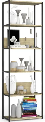 Produktbild von raumhirsch Industrielles Metallbücherregal mit 6 Ablagen im Loft-Stil