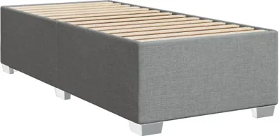 Zdjęcie produktu dla Rama łóżka bez materaca, jasnoszare, 90x190 cm, obita tkaniną