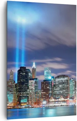 Produktbild von Bild auf Leinwand - Leinwandbild - Einteilig - Wolkenkratzer Lichter Ansicht - 80x120cm - Wand Bild - Wandbilder - Leinwanddruck - Wanddekoration - Leinwand bilder - Wandbild - PA80x120-0220