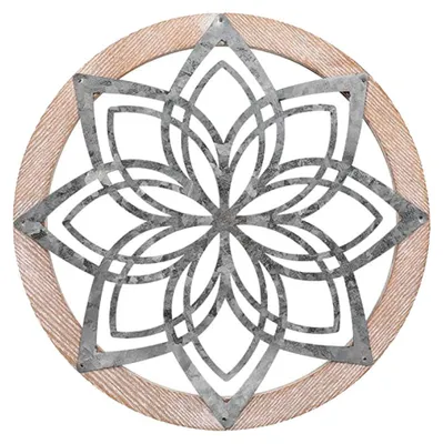 Produktbild von 3-teiliges Wanddekorationsset aus Metall-Mandala – Wandbehang aus Holzrahmen und Eisen