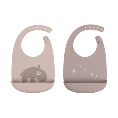 Image de Done by Deer Bavoirs en silicone, lot de 2 Ozzo Powder