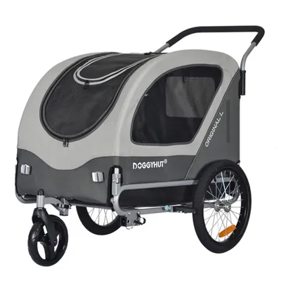 Produktbild von DOGGYHUT Large Fahrradanhänger & Hundebuggy 2 in 1 für Hunden bis 35kg Hundeanhänger Jogger Hundewagen mit Feststellbremse