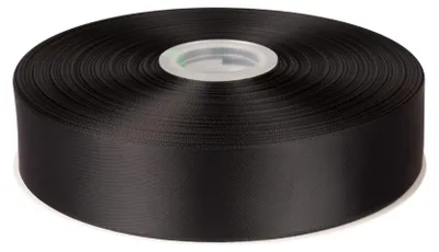 Satinband 38 mm x 91 m Schwarz Polyester für Geschenke
