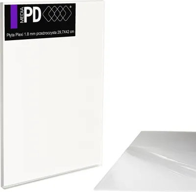 Obrázek produktu pro Akrylátová deska, průhledná, 29,7 x 42 cm – tloušťka 1,8 mm – čiré PMMA plastové sklo – náhradní sklo pro rámečky na fotografie a modelářství – odolné proti UV záření