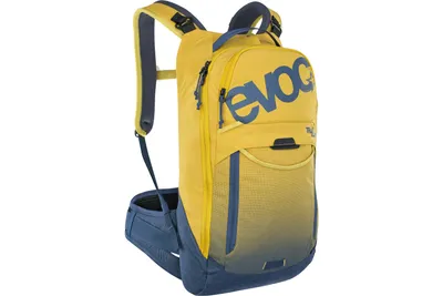 Productafbeelding van evoc Trail Pro 10L rugzak met bescherming, kleur: curry/denim, maat: S/M