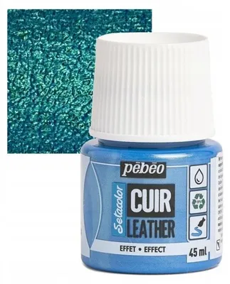 Image de Pebeo Setacolor Leather, 45 ml, peinture pour cuir, bleu/vert