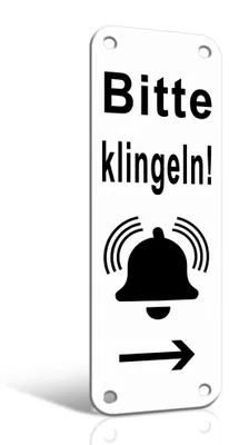 Productafbeelding van Klingelschild met pijl 15x5 cm zelfklevend voor deur en brievenbus