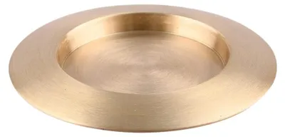 Image de Plateau rond pour bougies, diamètre 13 cm, en laiton finition or mat