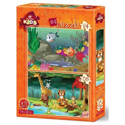 Image de ART PUZZLE Puzzle Sous la mer et animaux sauvages 24+35 pièces