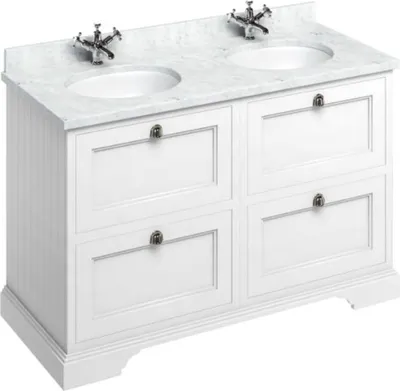 Produktbild von Casa Padrino Doppel Waschschrank / Waschtisch mit Marmorplatte und 4 Schubladen - Luxus Kollektion