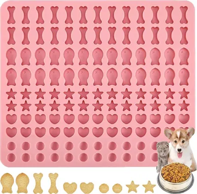 Image de Tapis de cuisson biscuits pour chiens silicone 130 grille moule à pâtisserie DIY friandises rouge