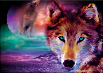 Image de Mosaïque diamant 5D - Loup 40 x 30 cm - Titanum