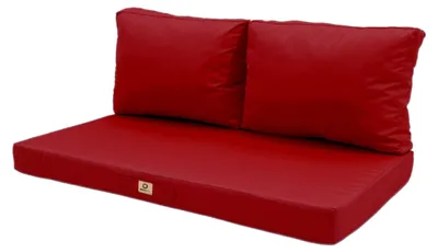 Image de Coussins pour salon de jardin déhoussable 100x50cm - rouge