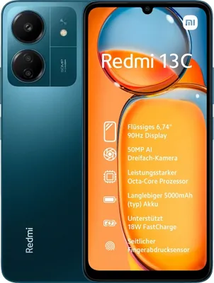 Produktbild von Xiaomi Redmi 13C 17,1 cm (6.74") Dual-SIM Android 13 4G USB Typ-C 8 GB 256 GB 5000 mAh Blau, Navy