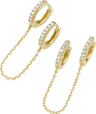 Produktbild von Klappcreolen Giorgio Martello Milano mit Zirkonia, Silber 925 Gold Onesize