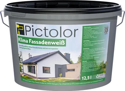Produktbild von Pictolor® Klima-Fassadenweiß Silikat-Fassadenfarbe12,5 Liter