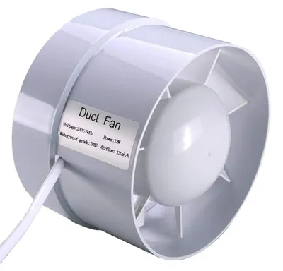 Produktbild von Inline-Abluftventilator, 100 mm, mit variablem Luftstrom, 130 m³/h und 12 W, für Belüftung und Luftzirkulation
