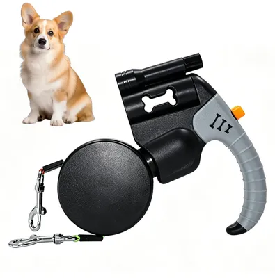 Productafbeelding van Intrekbare hondenriem, 3 m, voor 2 honden met licht