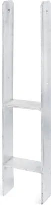 Produktbild von Alberts H-Pfostenträger | feuerverzinkt | zum Einbetonieren | lichte Breite: 121 mm | Gesamthöhe: 600 mm | Materialstärke: 6,00 mm