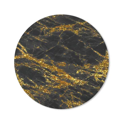 Produktbild von MuchoWow® Mauspad Mousepad Marmor - Schwarz - Gold - Glitter 50x50 cm - Mousepads - Maus Mat - Pad - Mausunterlage - Vinyl