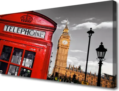 Produktbild von Tulup Leinwand-Bilder 100x50 Wandbild Canvas Kunstdruck Telefonzelle Architektur