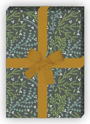 Produktbild von Florales Geschenkpapier mit zartem Muster in hellblau grau - G6335, 32 x 48cm