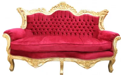 Produktbild von Casa Padrino Barock 2er Sofa Master Bordeaux Rot / Gold Mod2 - Wohnzimmer Möbel Loung Couch
